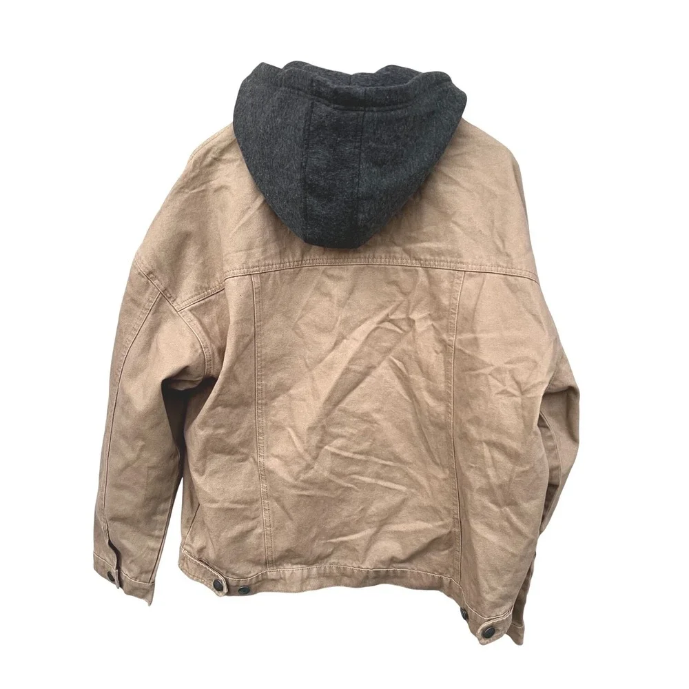 Urban Heritage Men XXL Duck Canvas Barn Jacket‎ NWT Removable Hood Tan Work Coat